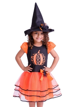 Fantasia Infantil Halloween Laranja Douvelin