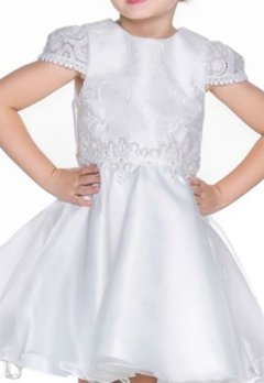 Vestido Infantil Bordado Off White Kukixo - comprar online