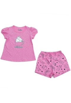 Pijama Infantil Estampado Malha Rosa Have Fun - comprar online