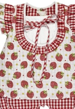 Macacão Curto Bebê Estampado Morangos Anjos Baby - comprar online