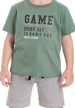 Conjunto Camiseta Bermuda Infantil Verde TMX - Vim Vi Venci Moda Infantil e Teen