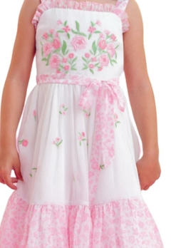 Vestido Flores Branco Rosa Infantil Petit Cherie - comprar online