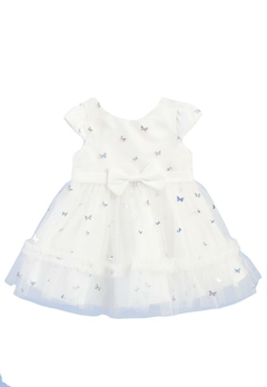 Vestido Bebê Festa Branco Laço Bordado Petit Cherie