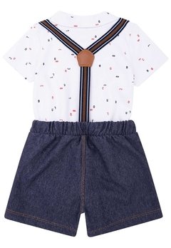 Conjunto Body Suspensório Infantil Jeans LucBoo - comprar online