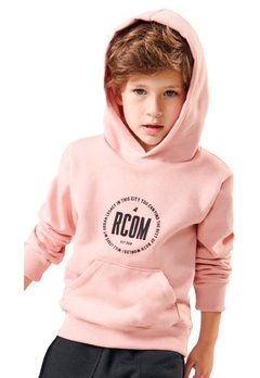 Blusa Moletom ML Infantil Rosa Ricoo