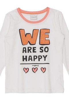 Blusa ML We Are So Happy Branco Momi - comprar online