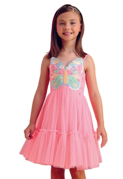 Vestido Rosa Tule Borboleta Infantil Petit Cherie na internet