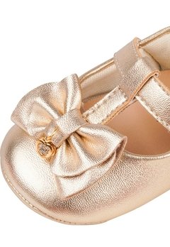 Sapato Bebe Dourado Laço Pampili - comprar online