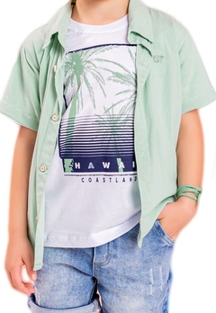 Conjunto 3 Peças Camisa Camiseta Bermuda Infantil Verde Vigat - comprar online