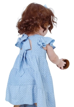 Vestido Curto Azul Algodão Infantil Kafka Baby - comprar online