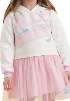 Vestido ML Infantil Branca Corações Mon Sucre - comprar online