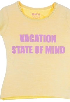 Blusa MC Vacation State of Mind Amarelo Mini Us - comprar online