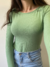 Blusa gola canoa manga longa - Verde encanto