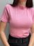 Blusa gola alta manga curta - Rosa Clássico