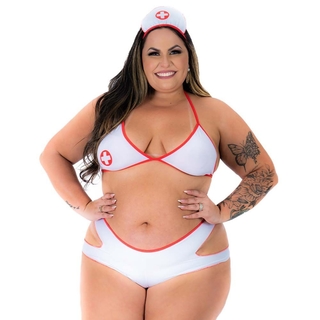 Mini Fantasia Plus Size Médica Hot Sexy Pimenta Sexy