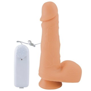 PRÓTESE VIBRADOR EXTERNO COM ESCROTO 17,5 X 4CM SEXY FANTASY