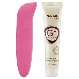 Kit vibrador golfinho + excitante