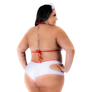 Mini Fantasia Plus Size Médica Hot Sexy Pimenta Sexy