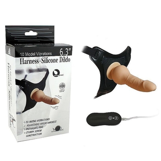 Pênis com Cinta e Vibrador de 10 Velocidades - Puro Silicone Toque Macio - Sex Shop jundiai