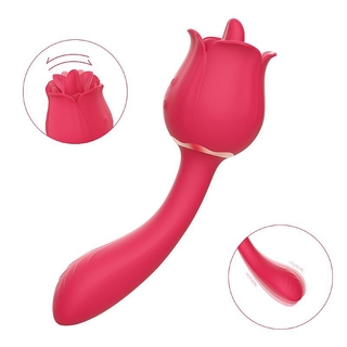 Vibrador de Ponto G e Estimulador com Língua - Formato de Rosa - PRO 2 - S-Hande