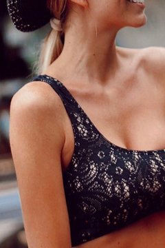 Bikini Siena negra y nude con encaje - Sugar Swimwear
