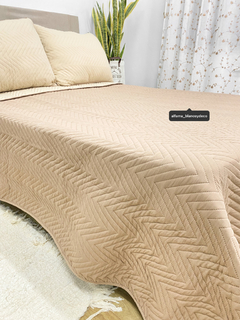 COVER KING COTTON TOUCH CITY CON FUNDAS DE ALMOHADONES | BEIGE - TOSTADO - comprar online