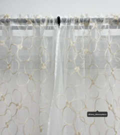 JUEGO DE CORTINAS ORGANZA BORDADA ZAFIRA | BEIGE - Alfama Blanqueria