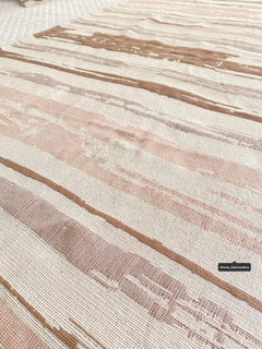 Pie de cama Viridiana 70 x 160 cm. | Raya rosa dior - beige - comprar online