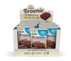 Display 8un- Brownie Chocolate Zero Açúcar Vitalin 35G