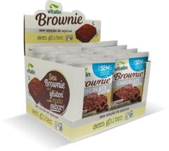 Display 8un- Brownie Chocolate Zero Açúcar Vitalin 35G - comprar online