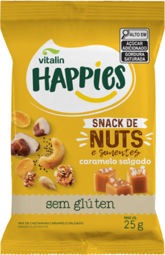 Happies Bites Nuts Caramelo Salgado Vitalin 25G