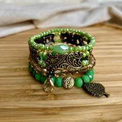 PULSEIRA BELLIS VERDE CRISTAIS - comprar online