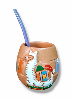 Mate de Arcilla Artesanales con Relieve