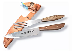 Juego El Cabure Acero Inox Con Grabado Laser Personalizado