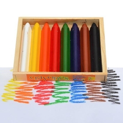 CRAYONES DE CERA PURA TRIANGULARES - 8 COLORES (PASTAS WALDORF)