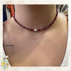 Choker cristal - Bordo