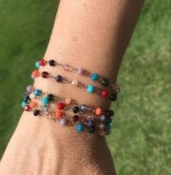 Colar longo e Pulseira só cristais - Cores - comprar online