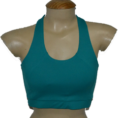 TOP de Corrida com Bolso Verde Ciano Escuro - comprar online