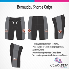 Bermuda 4 Bolsos Corrida Ativa Laterias Chumbo