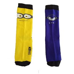 Meias Cano Médio Personalizada Minions Amarelo / Roxo