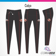 Calça 4 Bolsos Corrida Ativa com Vivo Vermelho