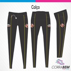 Calça 4 Bolsos Corrida Ativa com Vivo Amarelo