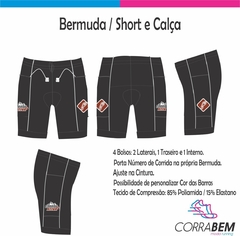 Bermuda 4 Bolsos Corrida Ativa com vivo Branco