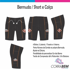 Bermuda 4 Bolsos Corrida Ativa com vivo Laranja