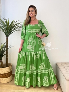 Vestido Sofia Arabescos Verde