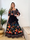 Vestido Ludmila Floral Preto