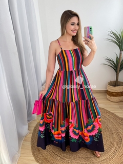 PREMIUM - Vestido Marina Listrado Floral - loja online