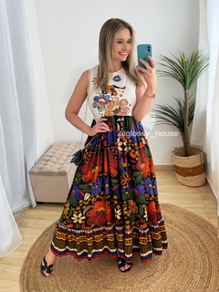 PREMIUM-Vestido Valentina Flores Aquarela na internet