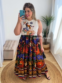 Imagem do PREMIUM-Vestido Valentina Flores Aquarela
