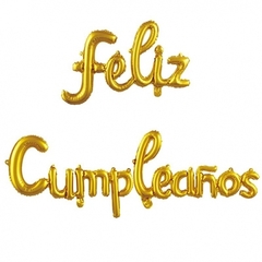 Globo frase cursiva "feliz cumpleaños" (7 opciones de color) - comprar online